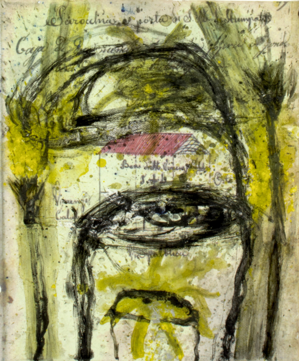 Arcangelo, Mappe sannite, 2019, Tecnica mista su tela, 35x30 cm