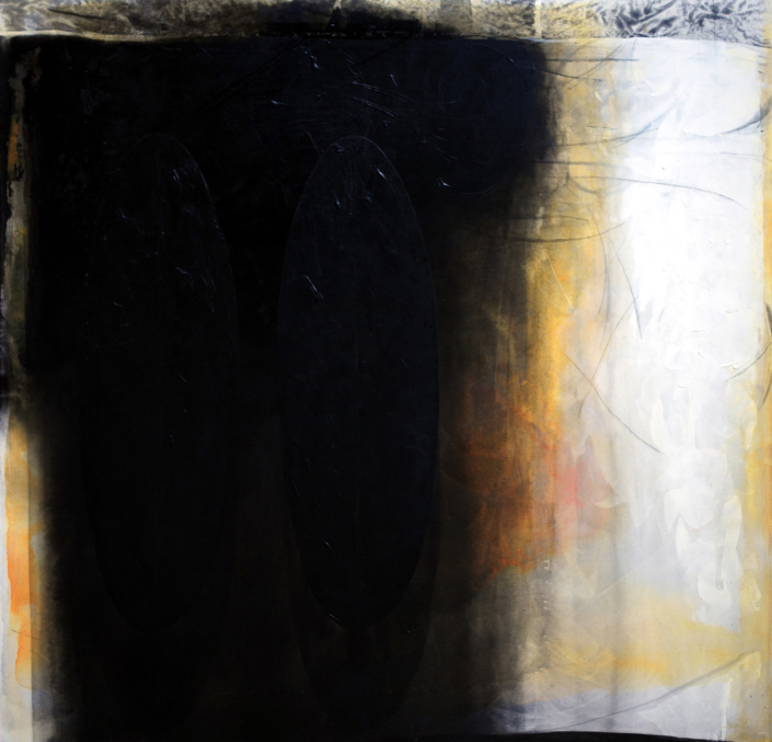 Franco Marrocco, Lo sguardo fisso, 1997, Colori ad olio su tela, 120x120 cm
