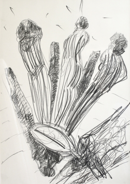 Ivo Soldini, Piattaforma su e giù, 1995-96, matita su carta, 59,7 x 42 cm
