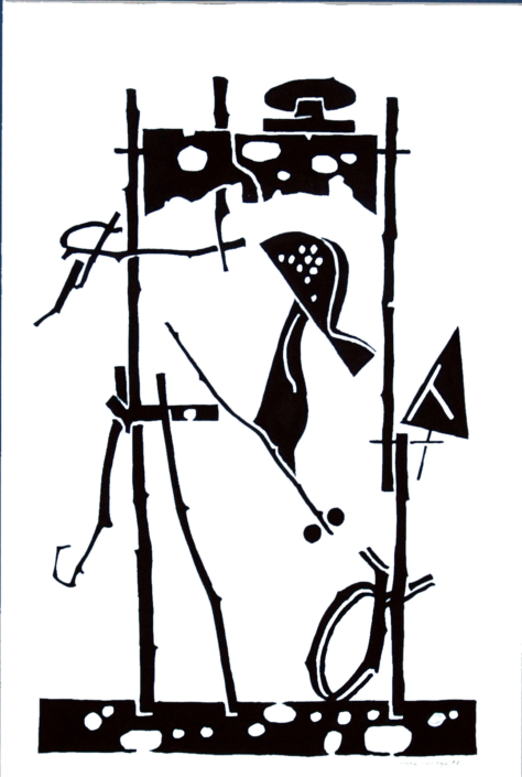 Luca Crippa, Disegno, 1978, Inchiostro di china su carta, 47,7x32,5 cm