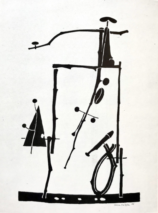 Luca Crippa, Disegno, 1978, inchiostro di china su carta, 32,5x47,7 cm