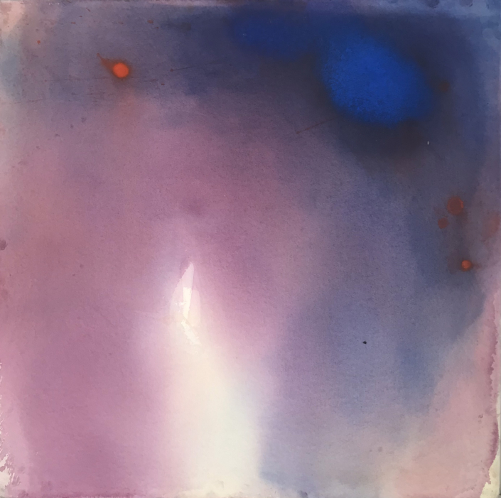 Rossella Rapetti, Respiro della luna (Moon Breath), 2018, acquarello su carta su tavola, 51x51 cm